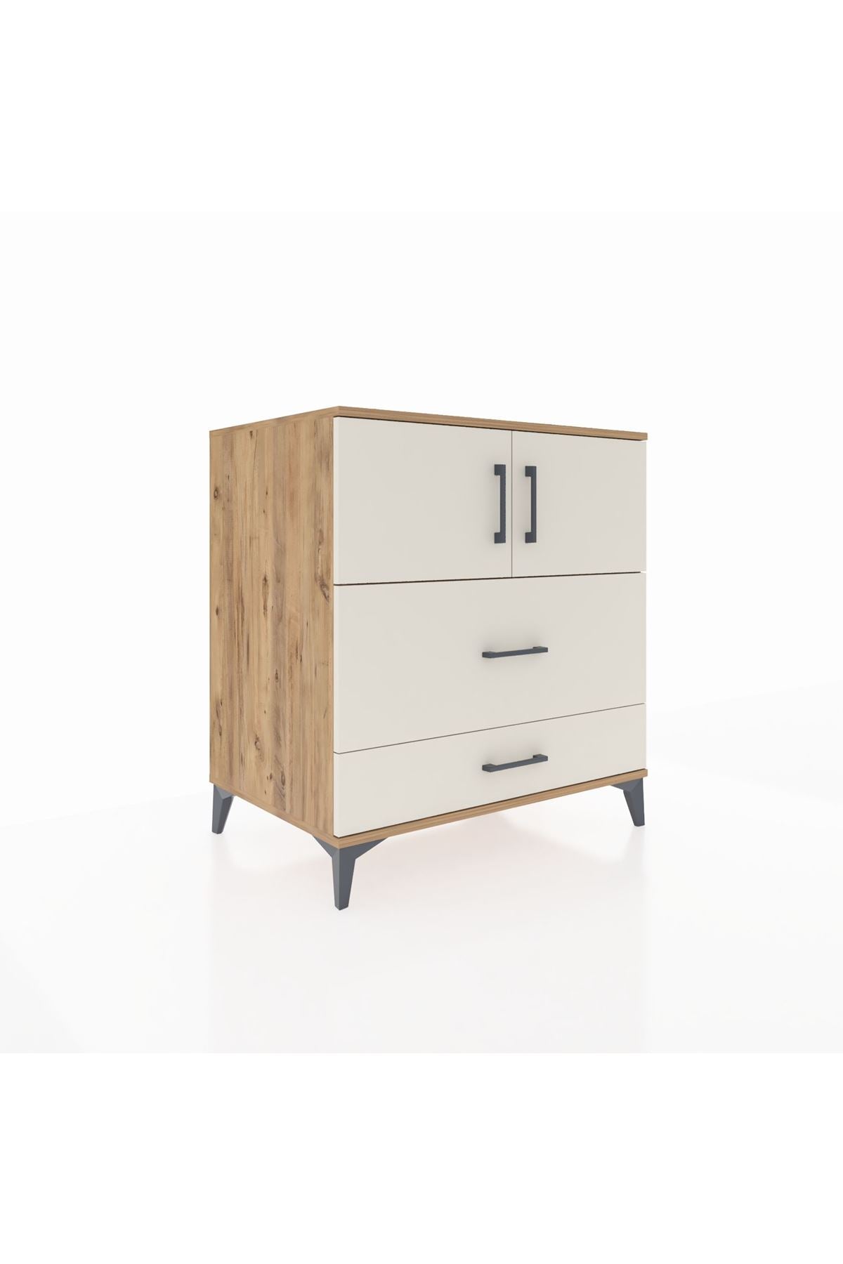 Kronos Şifonyer 2 Raflı 2 Çekmeceli 2 Kapaklı 88x59x96 Çam-Aytaşı