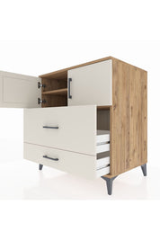 Kronos Şifonyer 2 Raflı 2 Çekmeceli 2 Kapaklı 88x59x96 Çam-Aytaşı