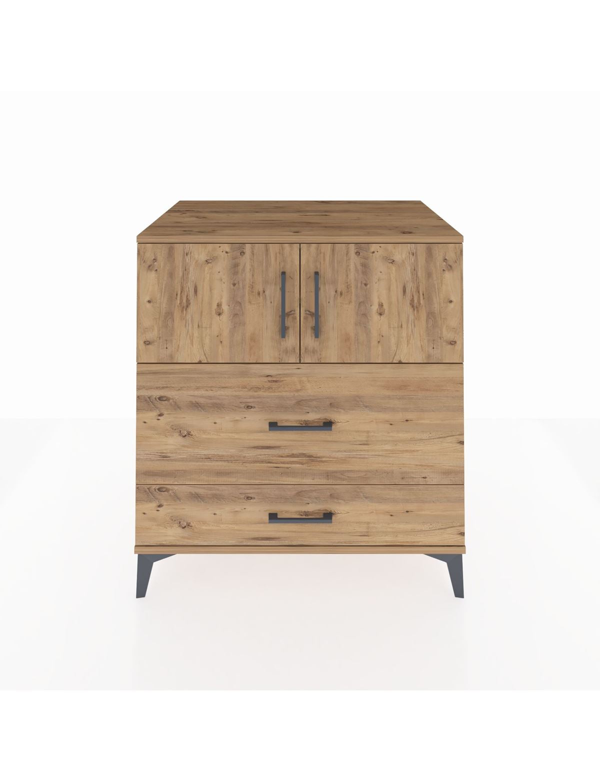 Kronos Şifonyer 2 Raflı 2 Çekmeceli 2 Kapaklı 88x59x96 Çam-Çam