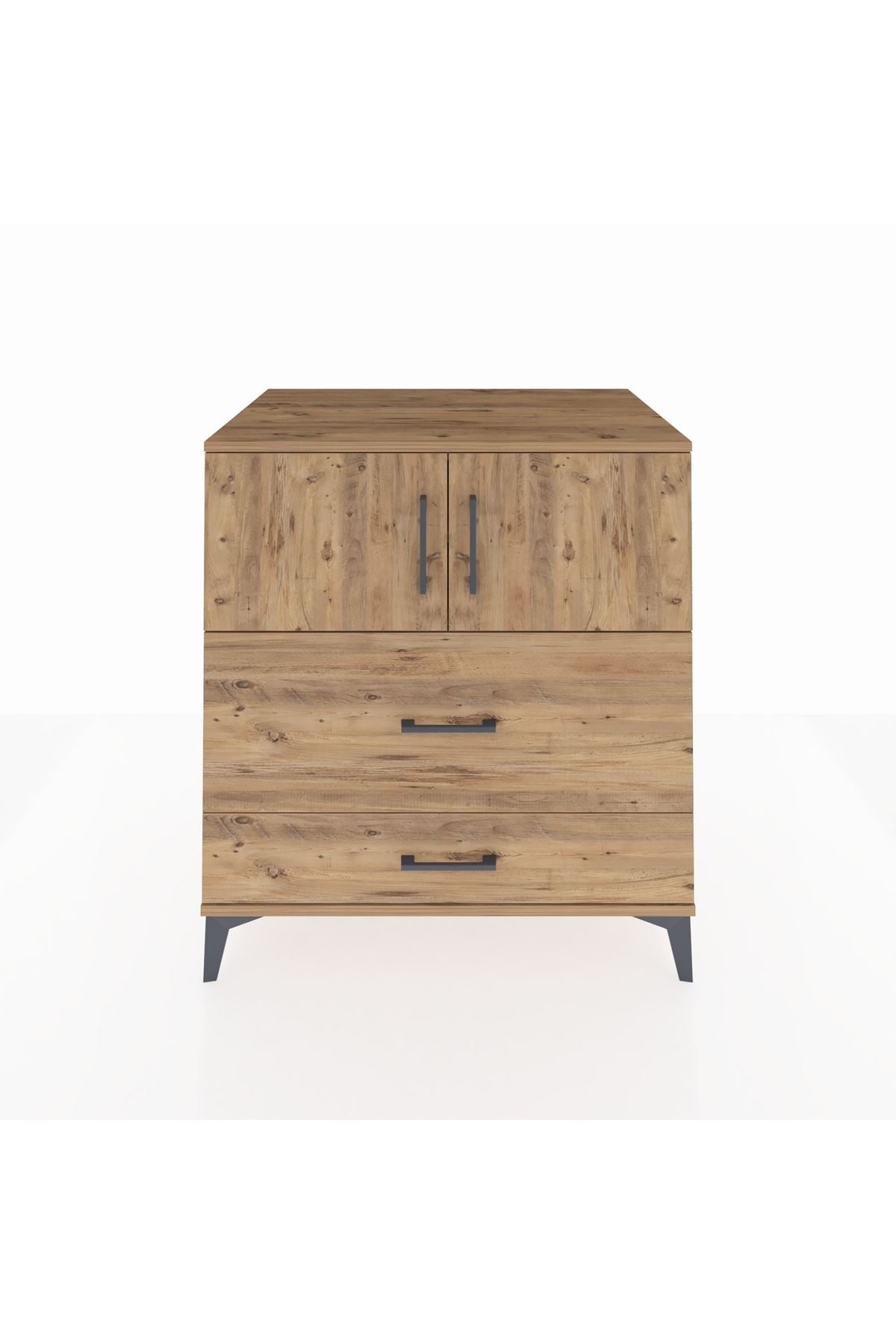 Kronos Şifonyer 2 Raflı 2 Çekmeceli 2 Kapaklı 88x59x96 Çam-Çam