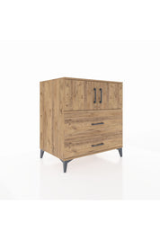 Kronos Şifonyer 2 Raflı 2 Çekmeceli 2 Kapaklı 88x59x96 Çam-Çam