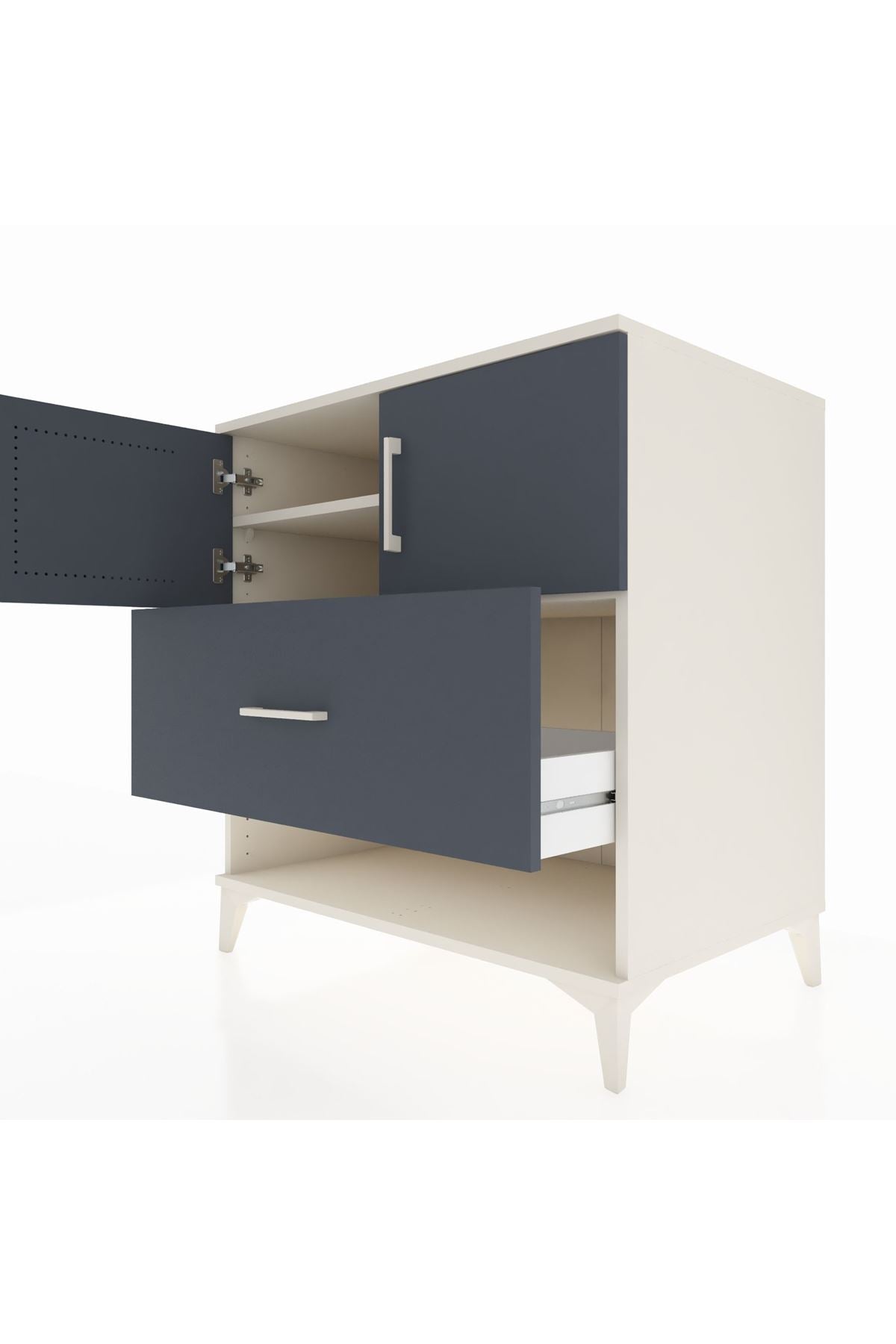 Kronos Şifonyer 2 Raflı Tek Çekmeceli 2 Kapaklı 88x59x96 Aytaşı-Antrasit