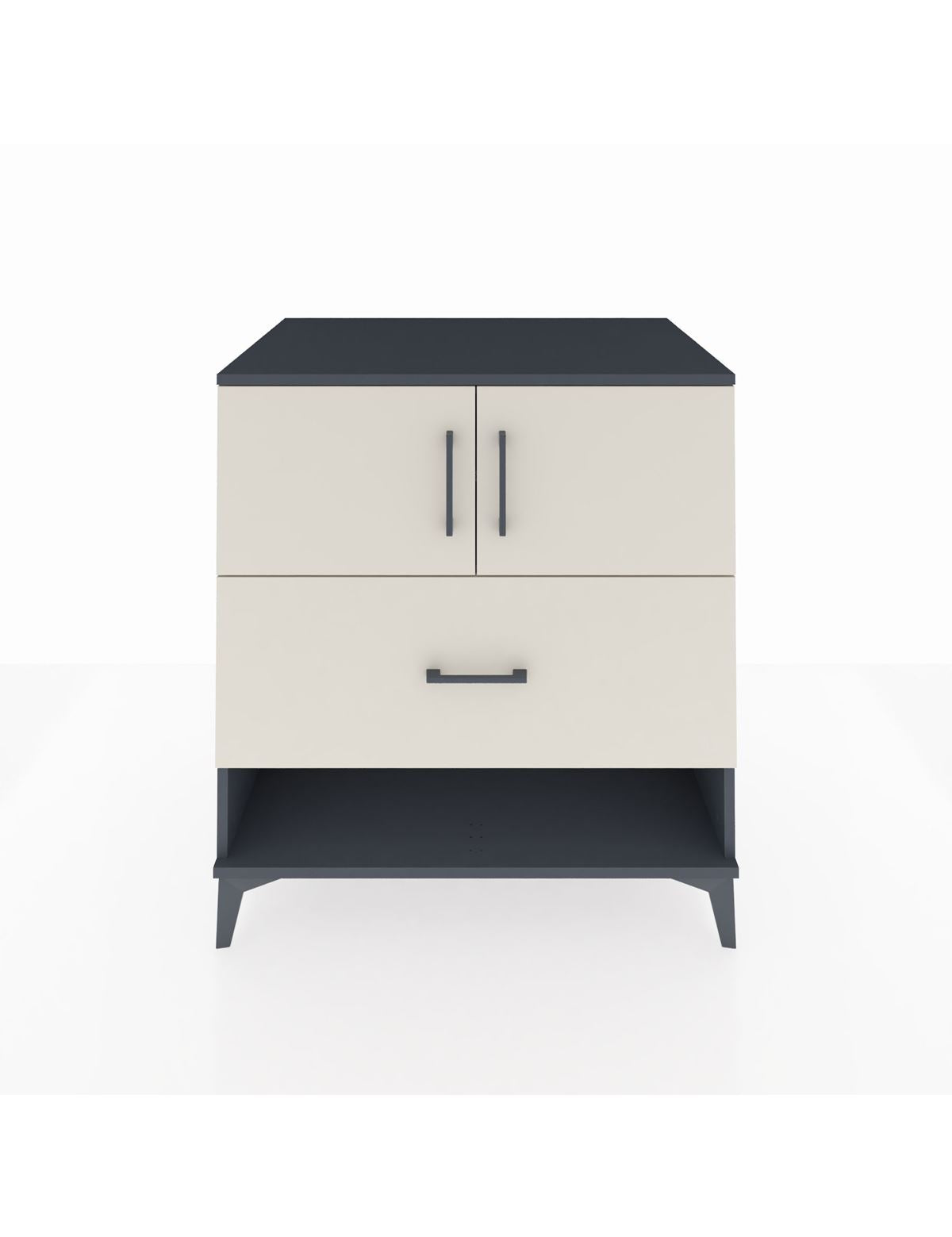 Kronos Şifonyer 2 Raflı Tek Çekmeceli 2 Kapaklı 88x59x96 Antrasit-Aytaşı