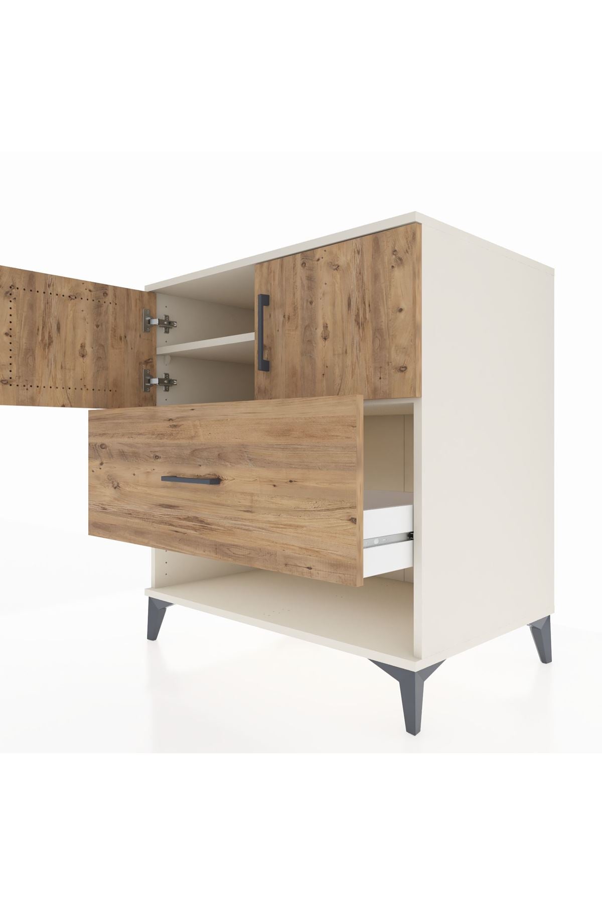 Kronos Şifonyer 2 Raflı Tek Çekmeceli 2 Kapaklı 88x59x96 Aytaşı-Çam