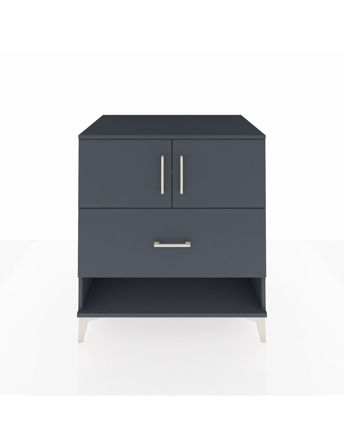 Kronos Şifonyer 2 Raflı Tek Çekmeceli 2 Kapaklı 88x59x96 Antrasit-Antrasit