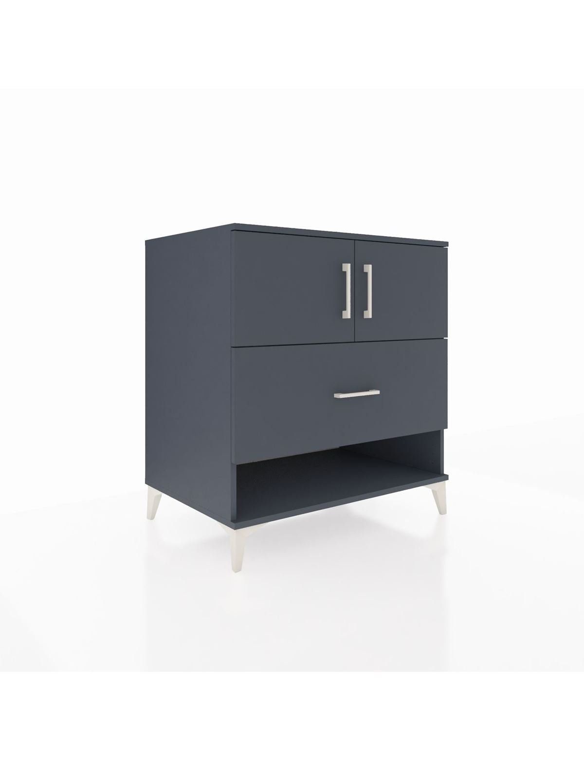 Kronos Şifonyer 2 Raflı Tek Çekmeceli 2 Kapaklı 88x59x96 Antrasit-Antrasit