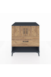 Kronos Şifonyer 2 Raflı Tek Çekmeceli 2 Kapaklı 88x59x96 Antrasit-Çam