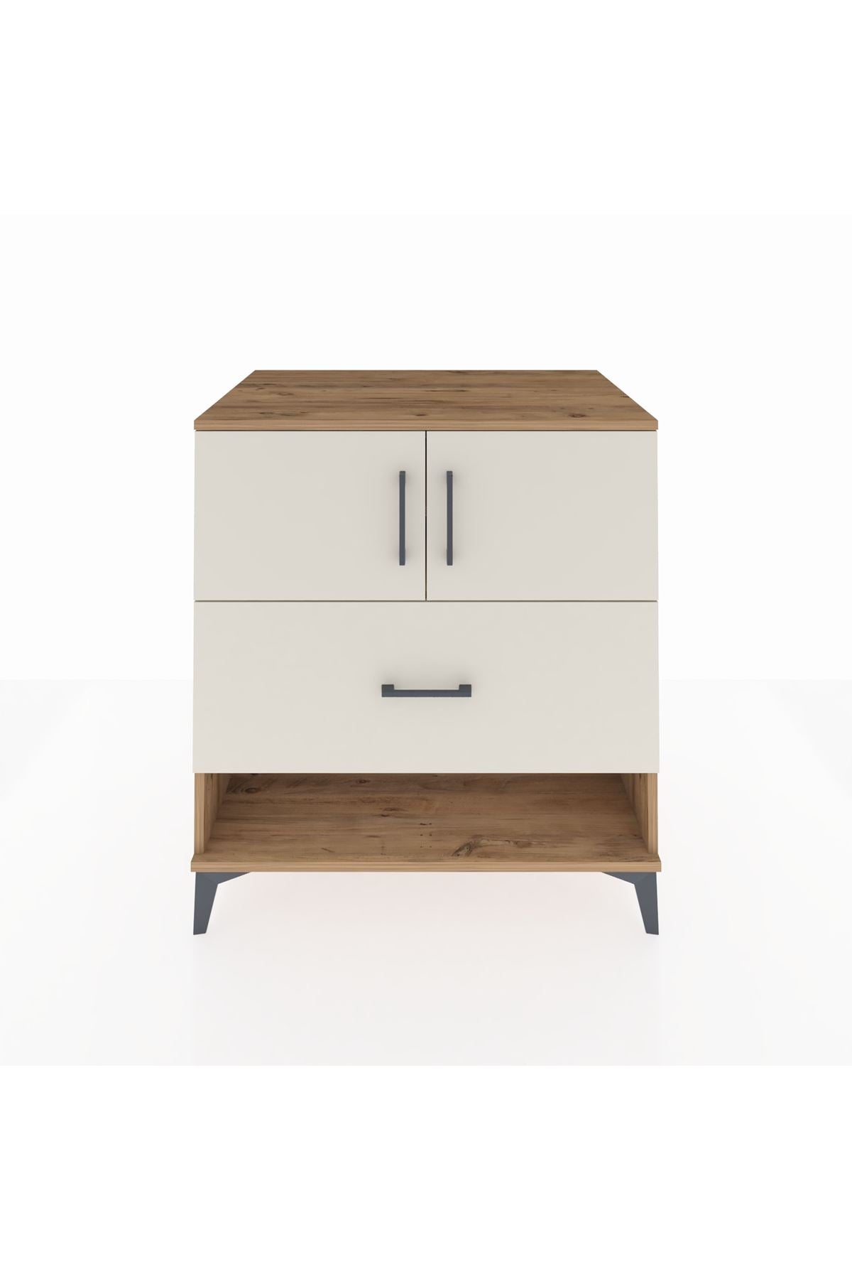 Kronos Şifonyer 2 Raflı Tek Çekmeceli 2 Kapaklı 88x59x96 Çam-Aytaşı