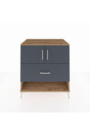 Kronos Şifonyer 2 Raflı Tek Çekmeceli 2 Kapaklı 88x59x96 Çam-Antrasit