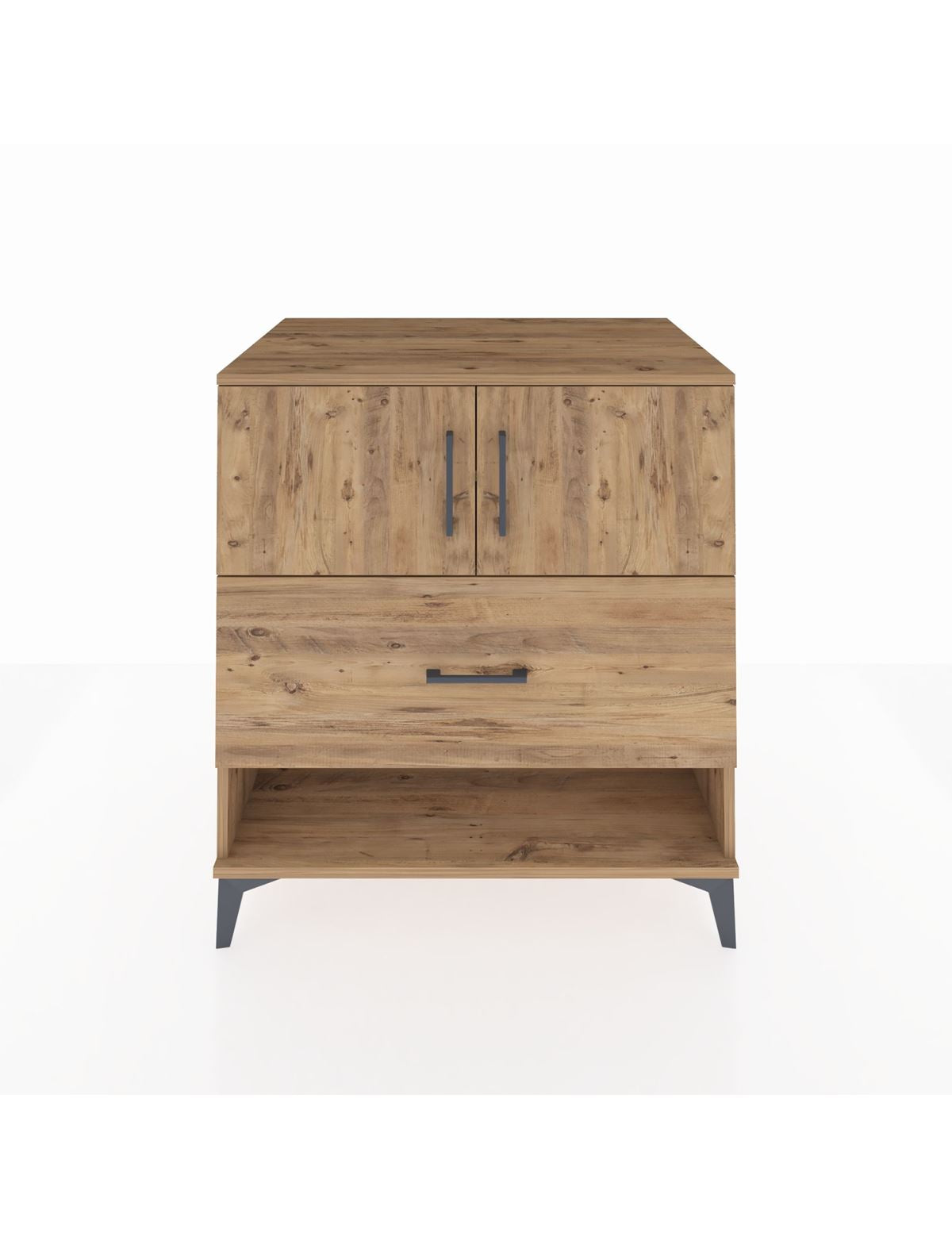 Kronos Şifonyer 2 Raflı Tek Çekmeceli 2 Kapaklı 88x59x96 Çam-Çam