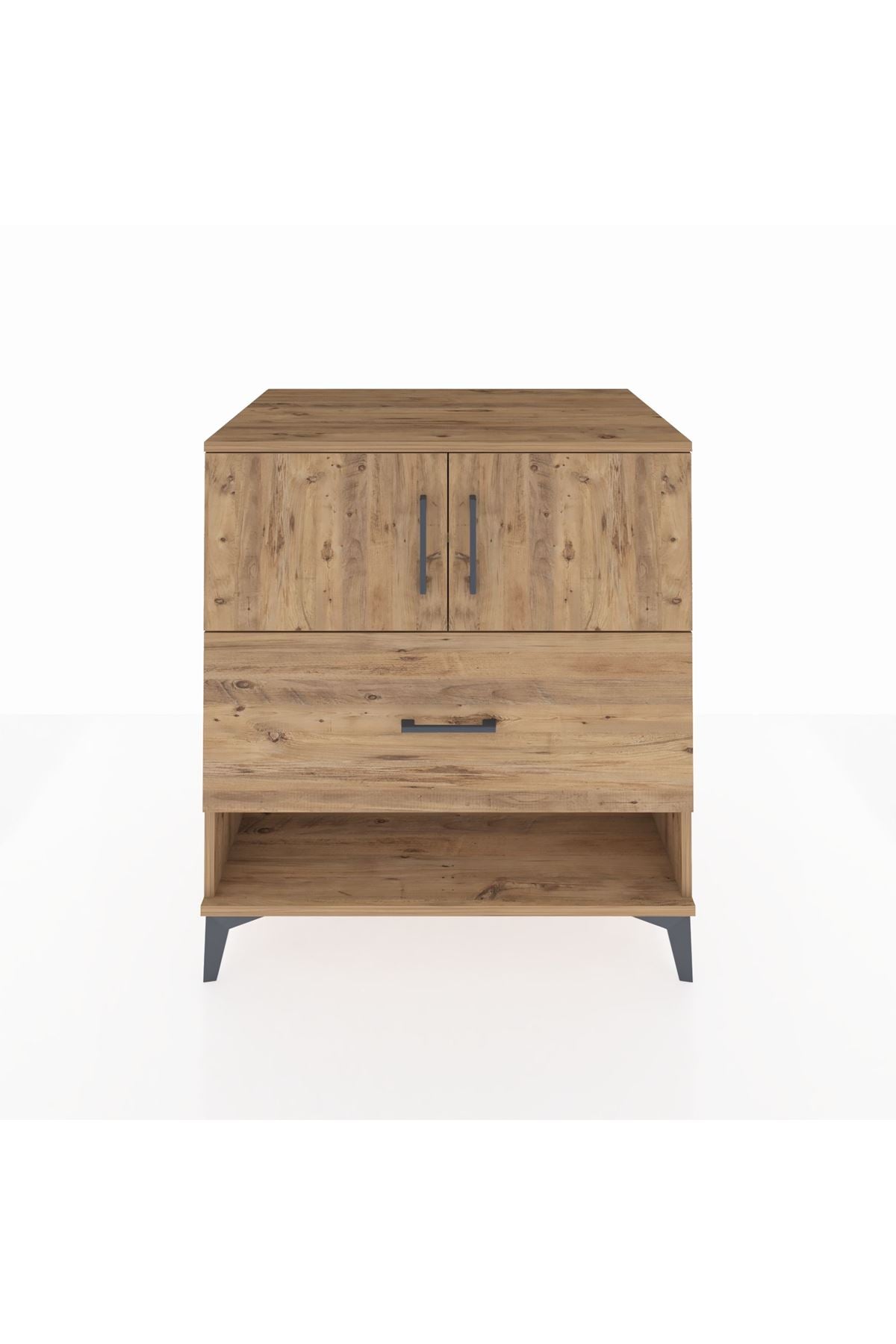 Kronos Şifonyer 2 Raflı Tek Çekmeceli 2 Kapaklı 88x59x96 Çam-Çam