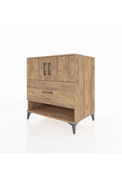 Kronos Şifonyer 2 Raflı Tek Çekmeceli 2 Kapaklı 88x59x96 Çam-Çam