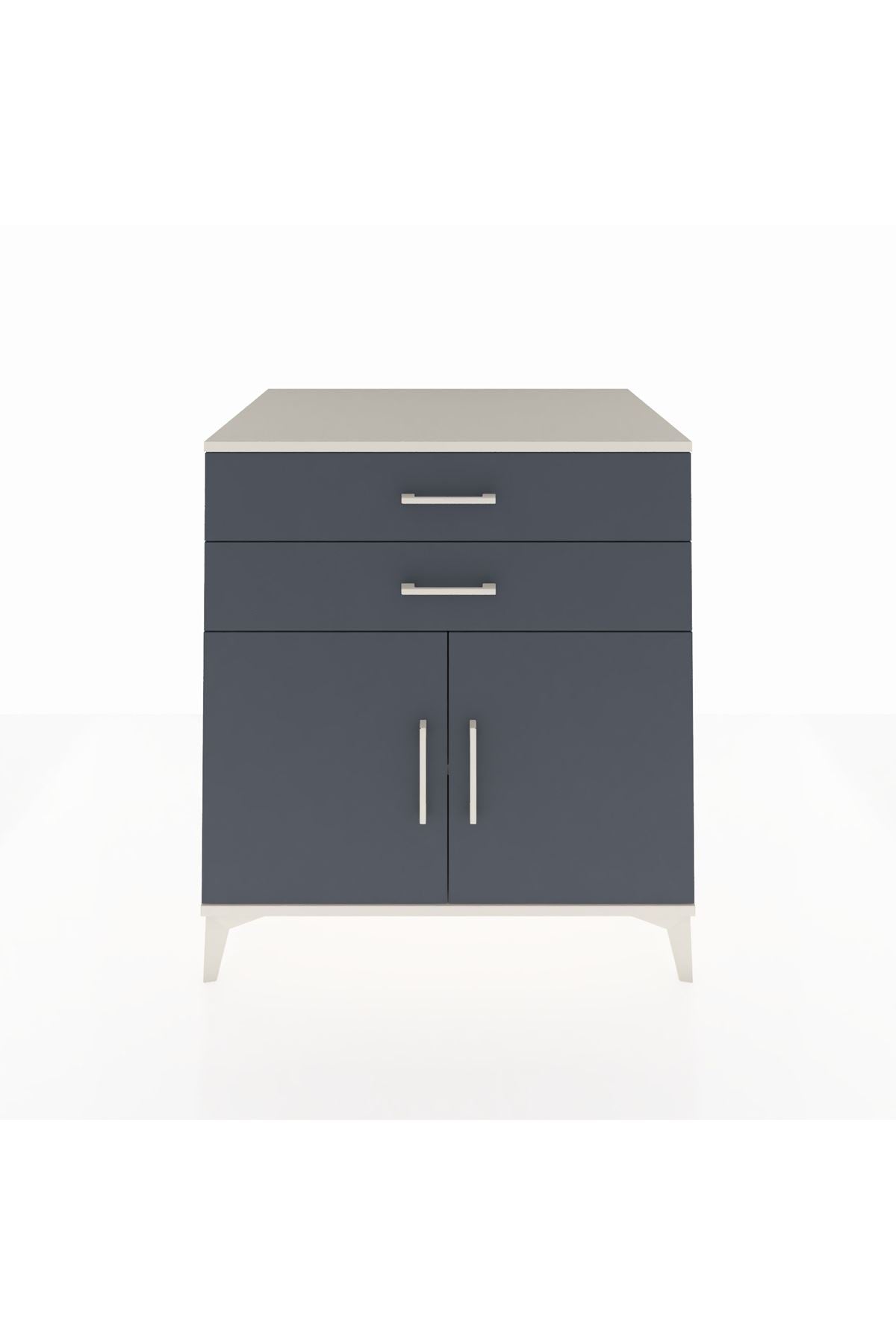 Kronos Şifonyer Tek Raflı 2 Çekmeceli 2 Kapaklı 88x59x96 Aytaşı-Antrasit