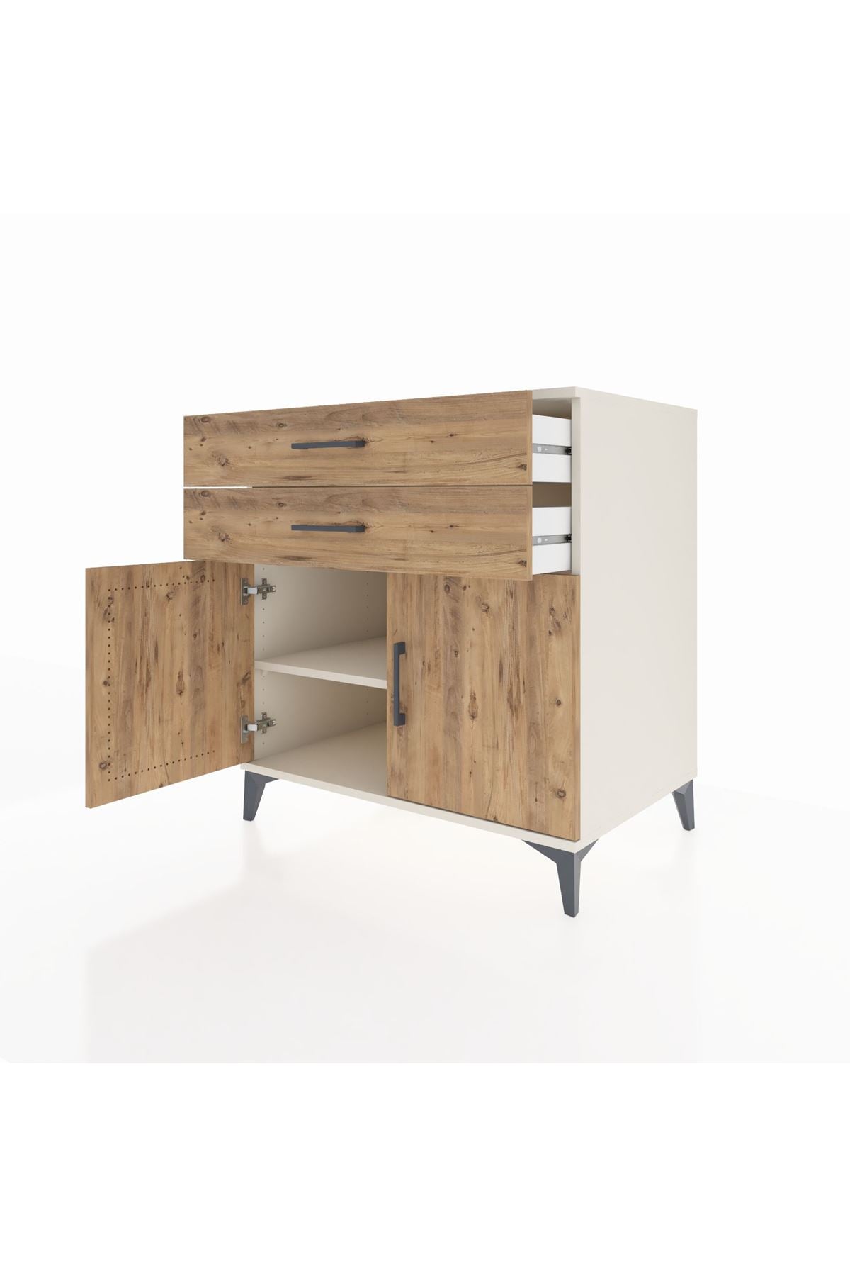 Kronos Şifonyer Tek Raflı 2 Çekmeceli 2 Kapaklı 88x59x96 Aytaşı-Çam