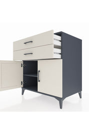 Kronos Şifonyer Tek Raflı 2 Çekmeceli 2 Kapaklı 88x59x96 Antrasit-Aytaşı