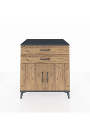 Kronos Şifonyer Tek Raflı 2 Çekmeceli 2 Kapaklı 88x59x96 Antrasit-Çam