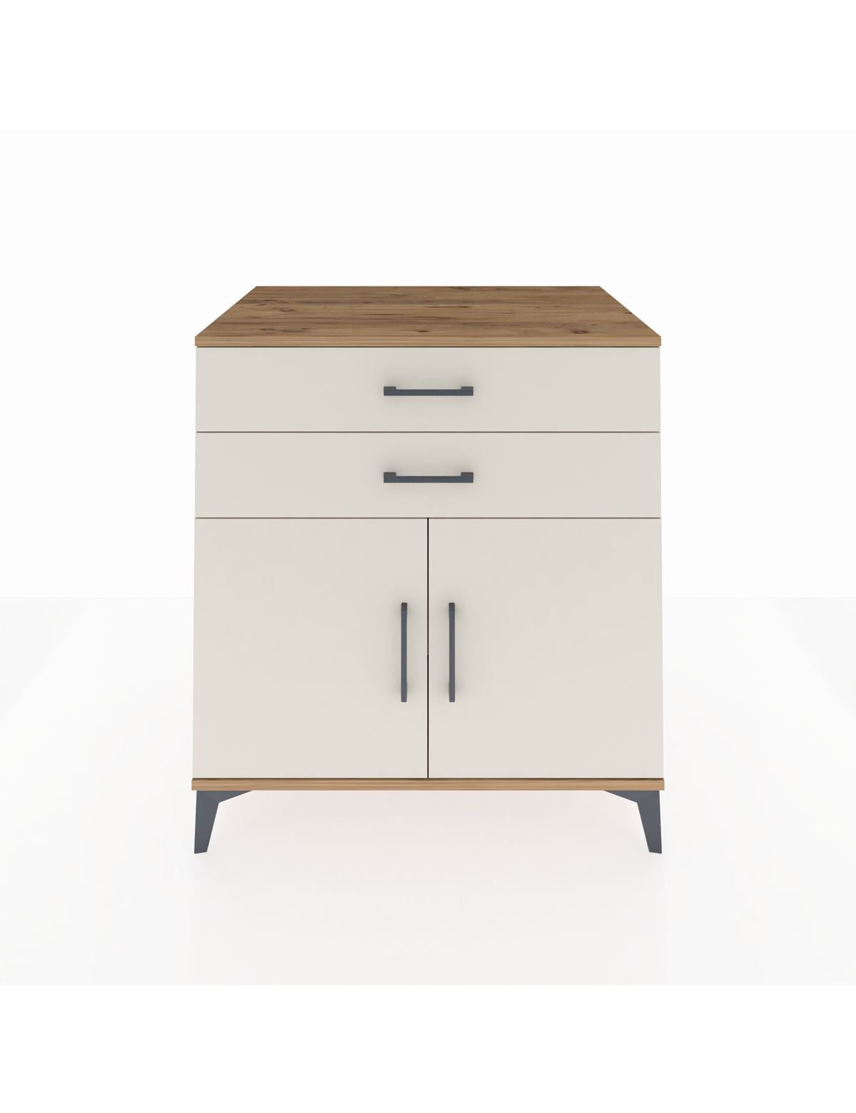 Kronos Şifonyer Tek Raflı 2 Çekmeceli 2 Kapaklı 88x59x96 Çam-Aytaşı