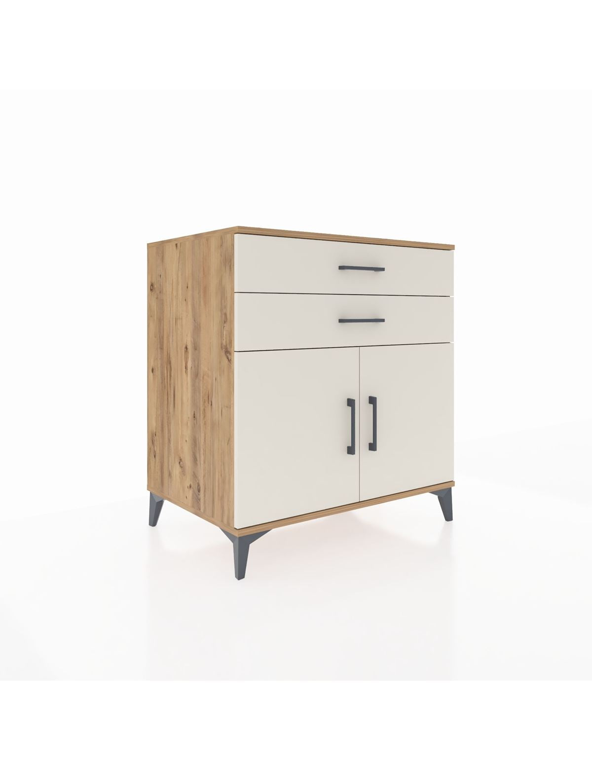 Kronos Şifonyer Tek Raflı 2 Çekmeceli 2 Kapaklı 88x59x96 Çam-Aytaşı