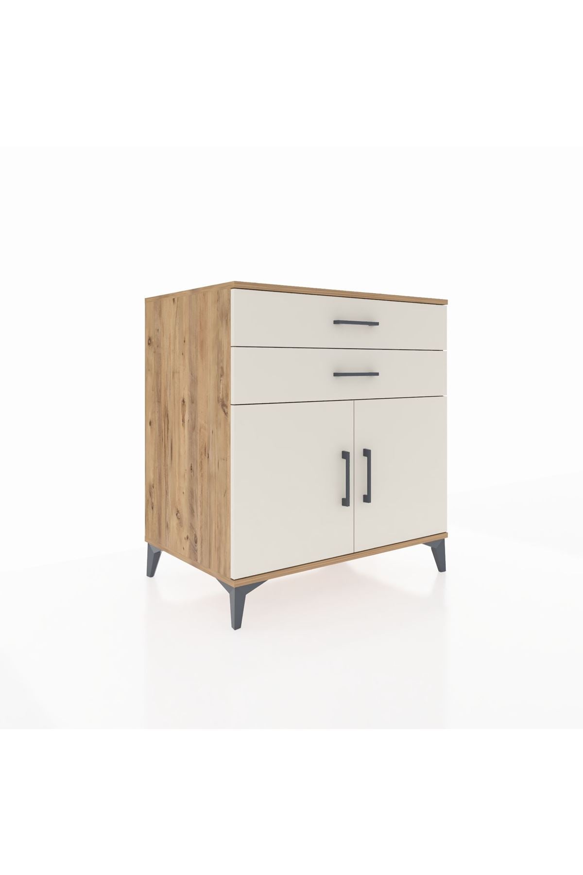 Kronos Şifonyer Tek Raflı 2 Çekmeceli 2 Kapaklı 88x59x96 Çam-Aytaşı