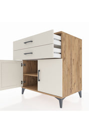 Kronos Şifonyer Tek Raflı 2 Çekmeceli 2 Kapaklı 88x59x96 Çam-Aytaşı