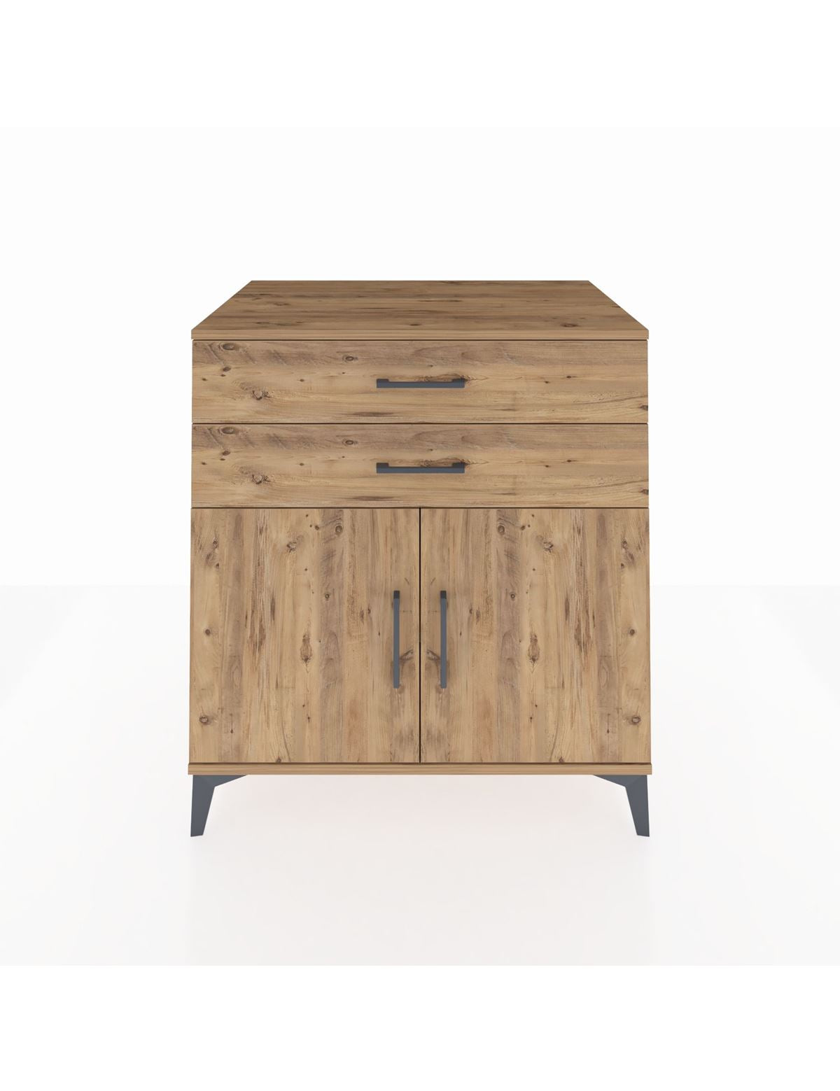 Kronos Şifonyer Tek Raflı 2 Çekmeceli 2 Kapaklı 88x59x96 Çam-Çam