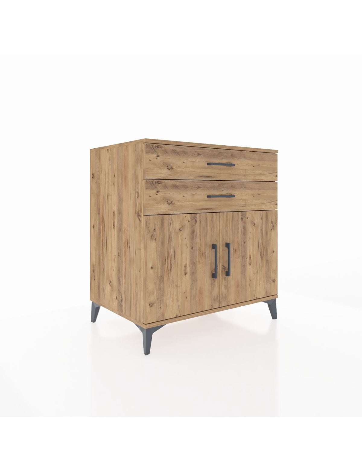 Kronos Şifonyer Tek Raflı 2 Çekmeceli 2 Kapaklı 88x59x96 Çam-Çam