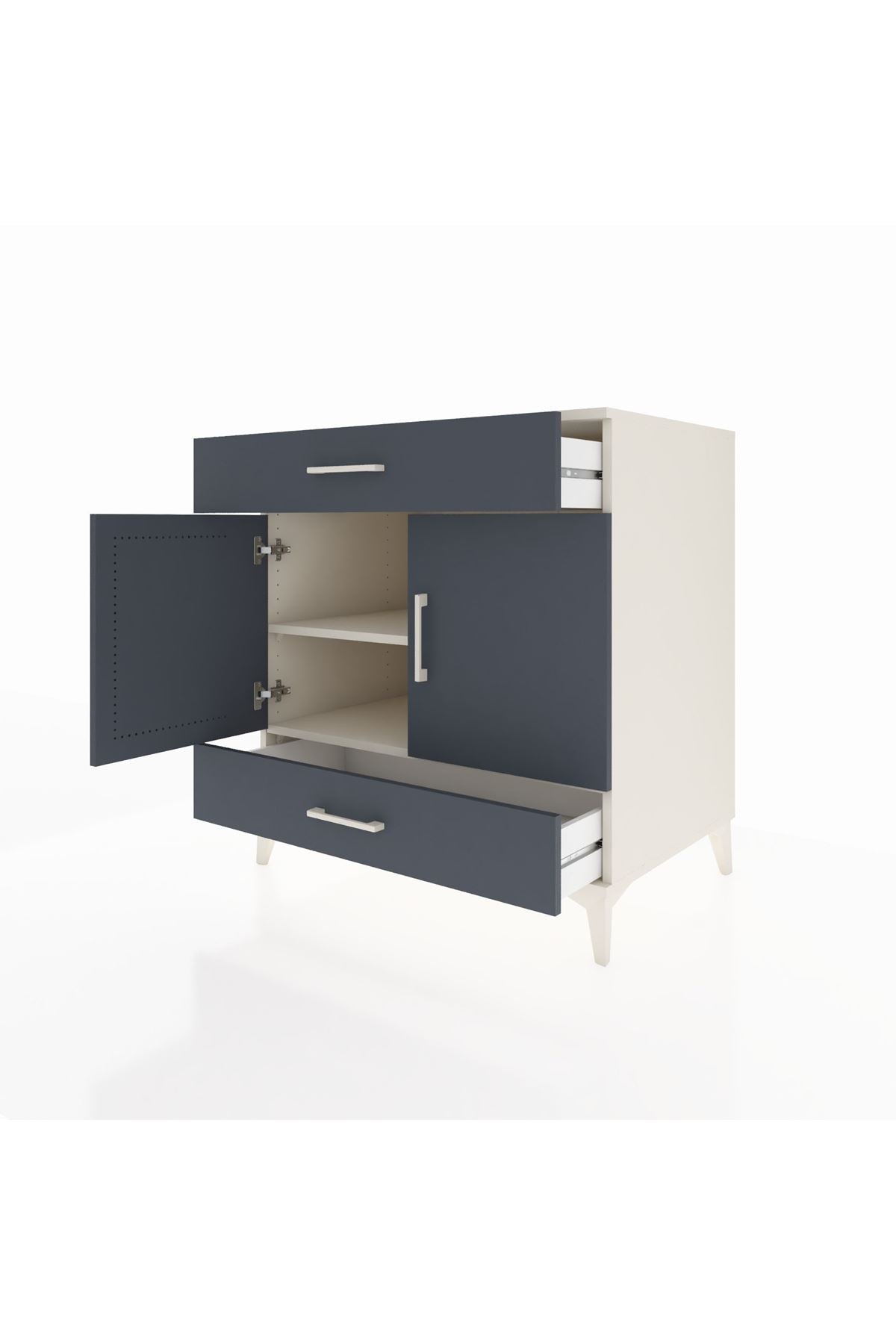 Kronos Şifonyer 2 Raflı 2 Çekmeceli 2 Kapaklı 88x59x96 Aytaşı-Antrasit