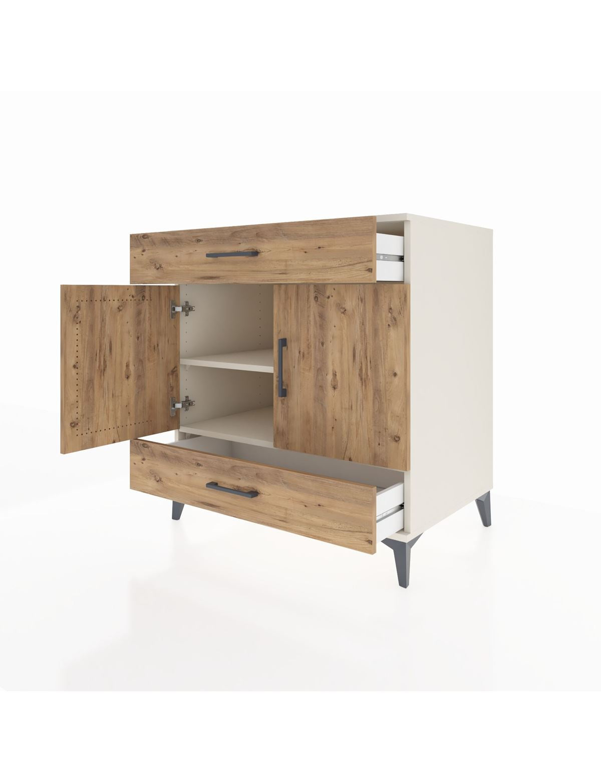 Kronos Şifonyer 2 Raflı 2 Çekmeceli 2 Kapaklı 88x59x96 - S70M058V3C