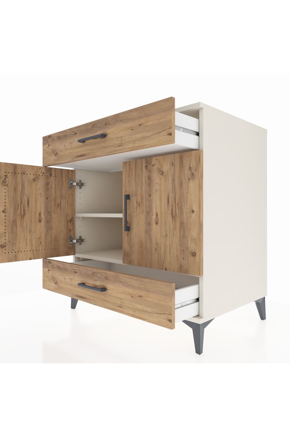 Kronos Şifonyer 2 Raflı 2 Çekmeceli 2 Kapaklı 88x59x96 Aytaşı-Çam