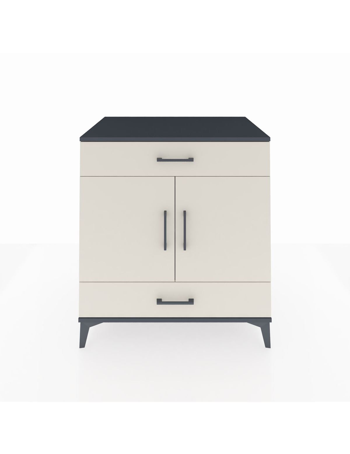 Kronos Şifonyer 2 Raflı 2 Çekmeceli 2 Kapaklı 88x59x96 Antrasit-Aytaşı