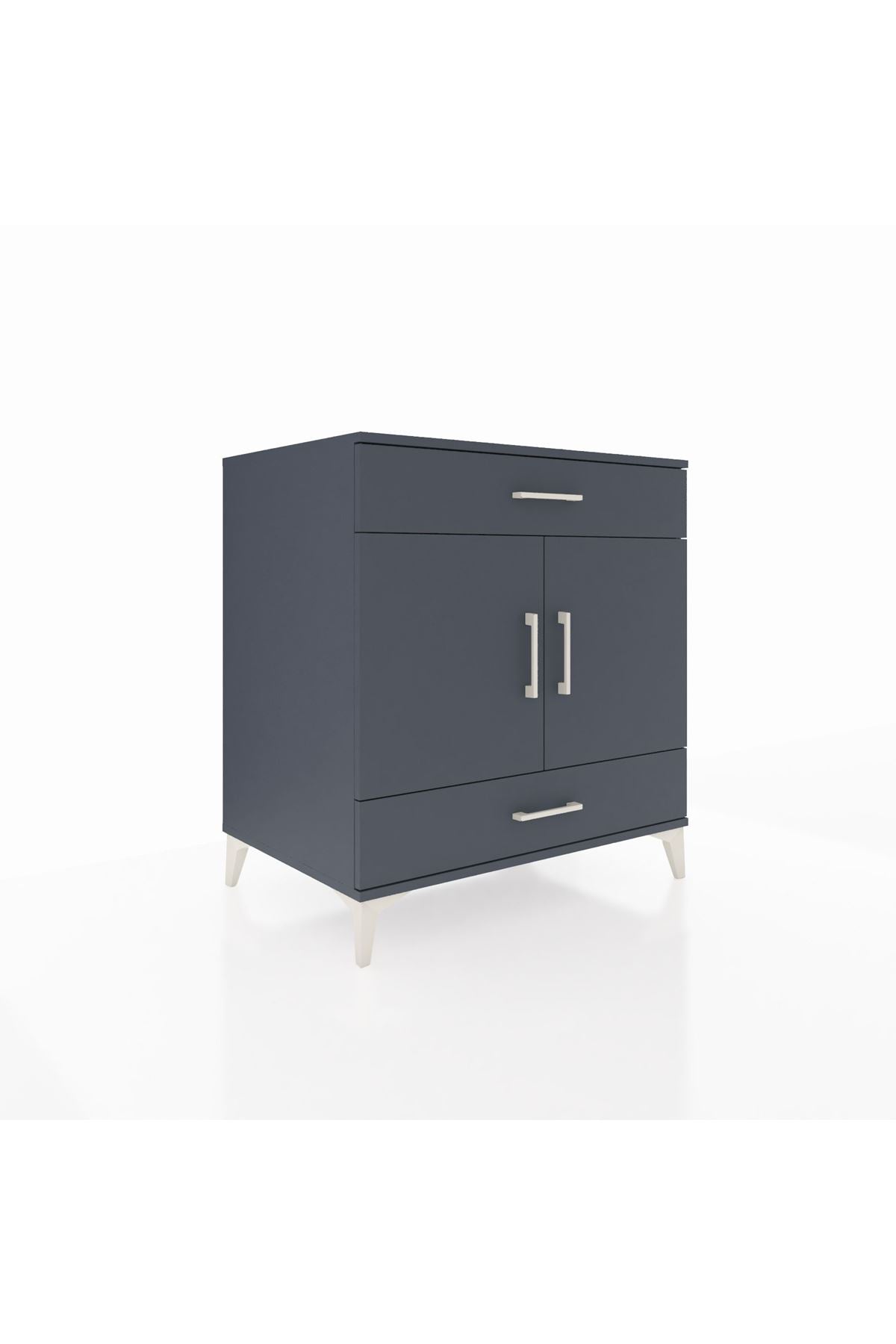 Kronos Şifonyer 2 Raflı 2 Çekmeceli 2 Kapaklı 88x59x96 Antrasit-Antrasit