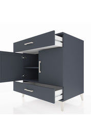 Kronos Şifonyer 2 Raflı 2 Çekmeceli 2 Kapaklı 88x59x96 Antrasit-Antrasit