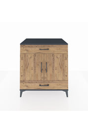 Kronos Şifonyer 2 Raflı 2 Çekmeceli 2 Kapaklı 88x59x96 Antrasit-Çam