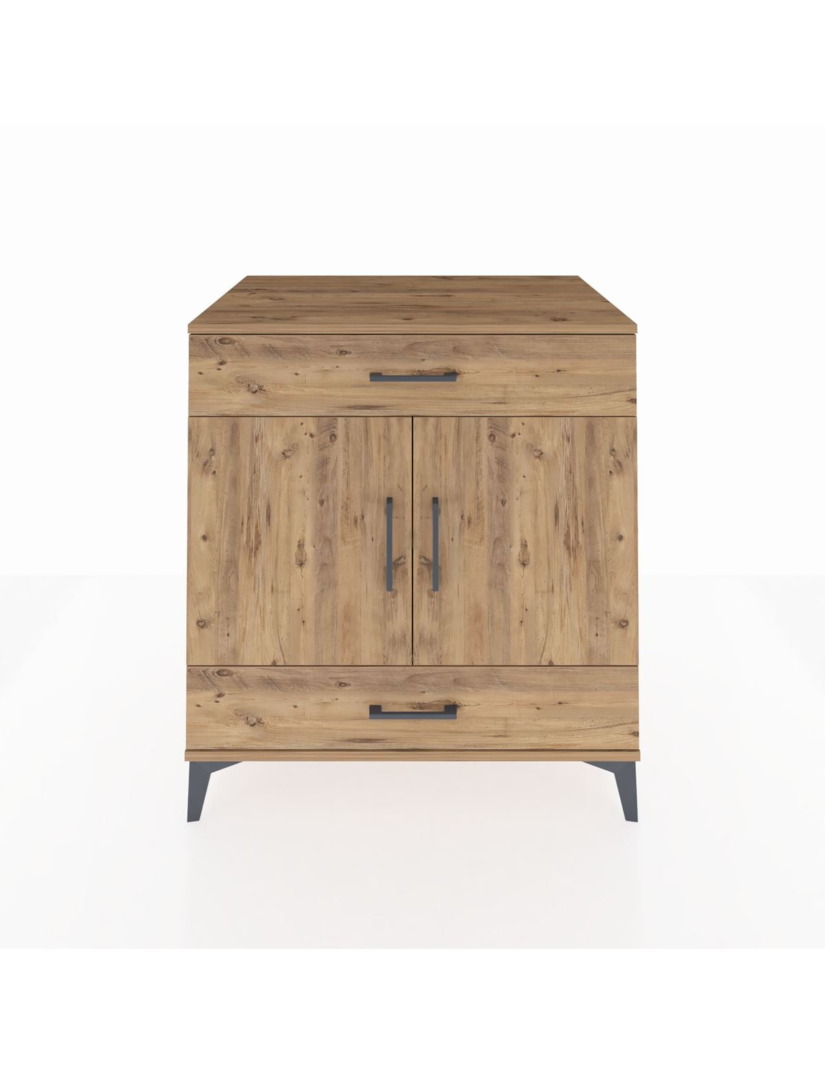 Kronos Şifonyer 2 Raflı 2 Çekmeceli 2 Kapaklı 88x59x96 Çam-Çam