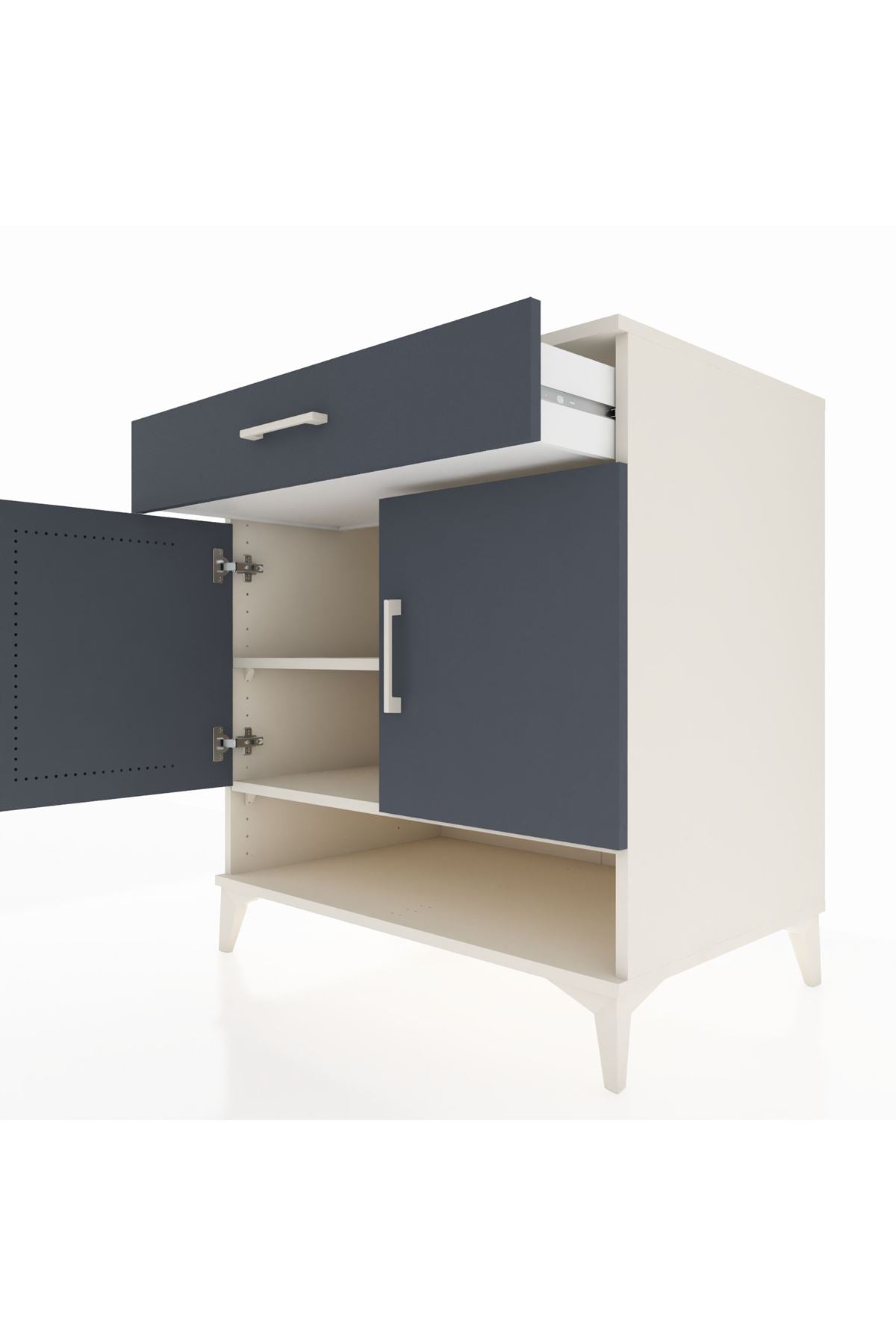 Kronos Şifonyer 2 Raflı Tek Çekmeceli 2 Kapaklı 88x59x96 Aytaşı-Antrasit