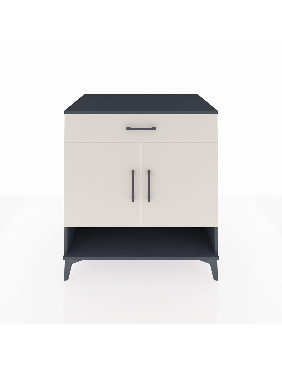 Kronos Şifonyer 2 Raflı Tek Çekmeceli 2 Kapaklı 88x59x96 Antrasit-Aytaşı