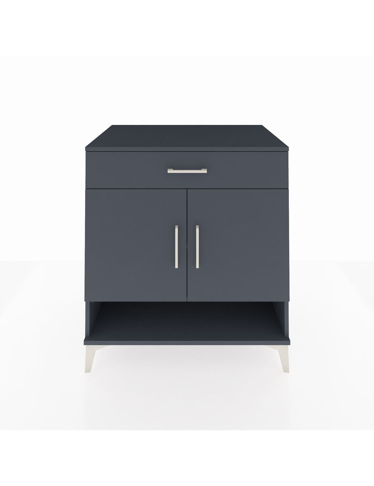 Kronos Şifonyer 2 Raflı Tek Çekmeceli 2 Kapaklı 88x59x96 Antrasit-Antrasit