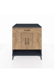 Kronos Şifonyer 2 Raflı Tek Çekmeceli 2 Kapaklı 88x59x96 Antrasit-Çam