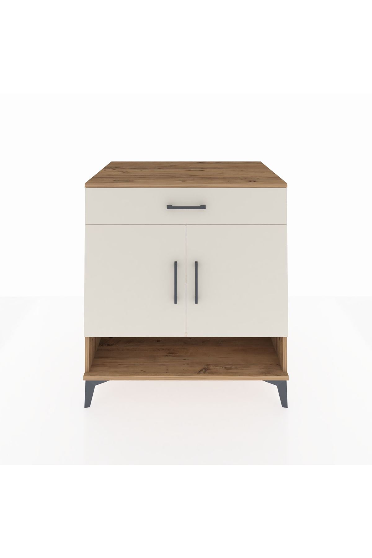 Kronos Şifonyer 2 Raflı Tek Çekmeceli 2 Kapaklı 88x59x96 Çam-Aytaşı