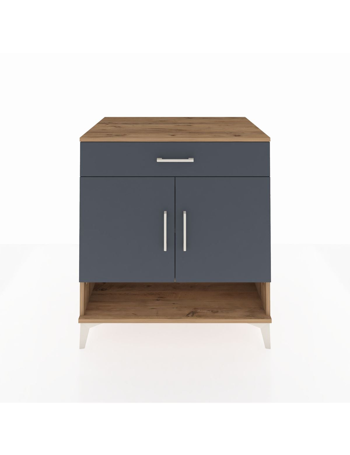 Kronos Şifonyer 2 Raflı Tek Çekmeceli 2 Kapaklı 88x59x96 Çam-Antrasit