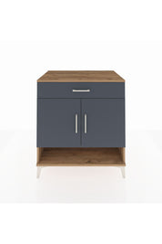 Kronos Şifonyer 2 Raflı Tek Çekmeceli 2 Kapaklı 88x59x96 Çam-Antrasit