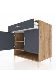 Kronos Şifonyer 2 Raflı Tek Çekmeceli 2 Kapaklı 88x59x96 Çam-Antrasit