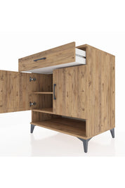 Kronos Şifonyer 2 Raflı Tek Çekmeceli 2 Kapaklı 88x59x96 Çam-Çam