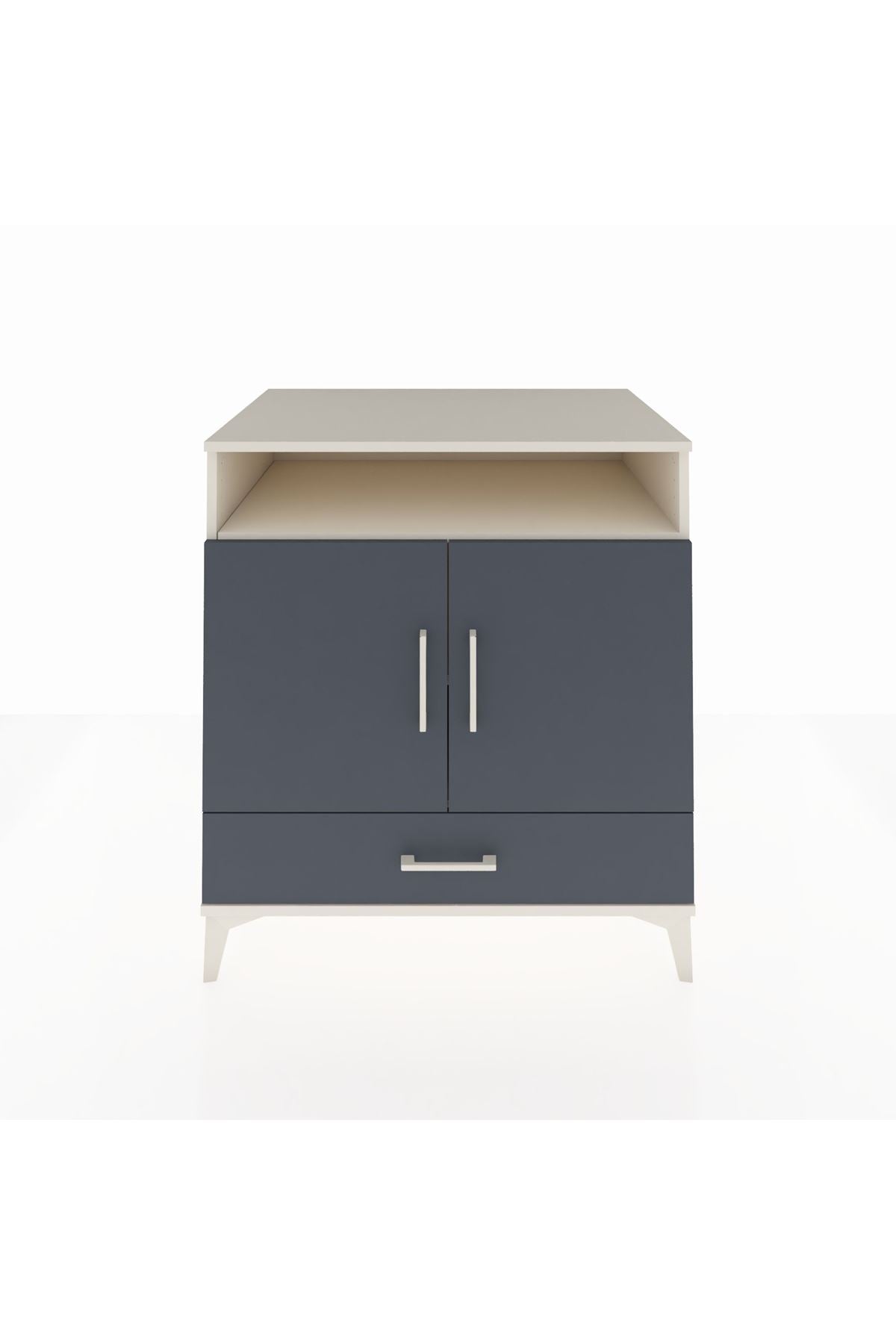 Kronos Şifonyer 3 Raflı Tek Çekmeceli 2 Kapaklı 88x59x96 Aytaşı-Antrasit