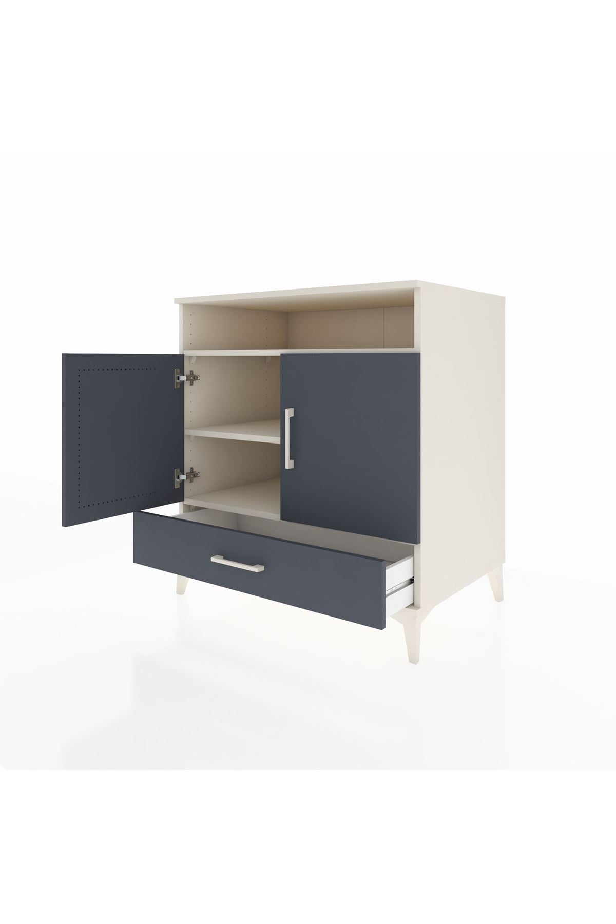 Kronos Şifonyer 3 Raflı Tek Çekmeceli 2 Kapaklı 88x59x96 Aytaşı-Antrasit