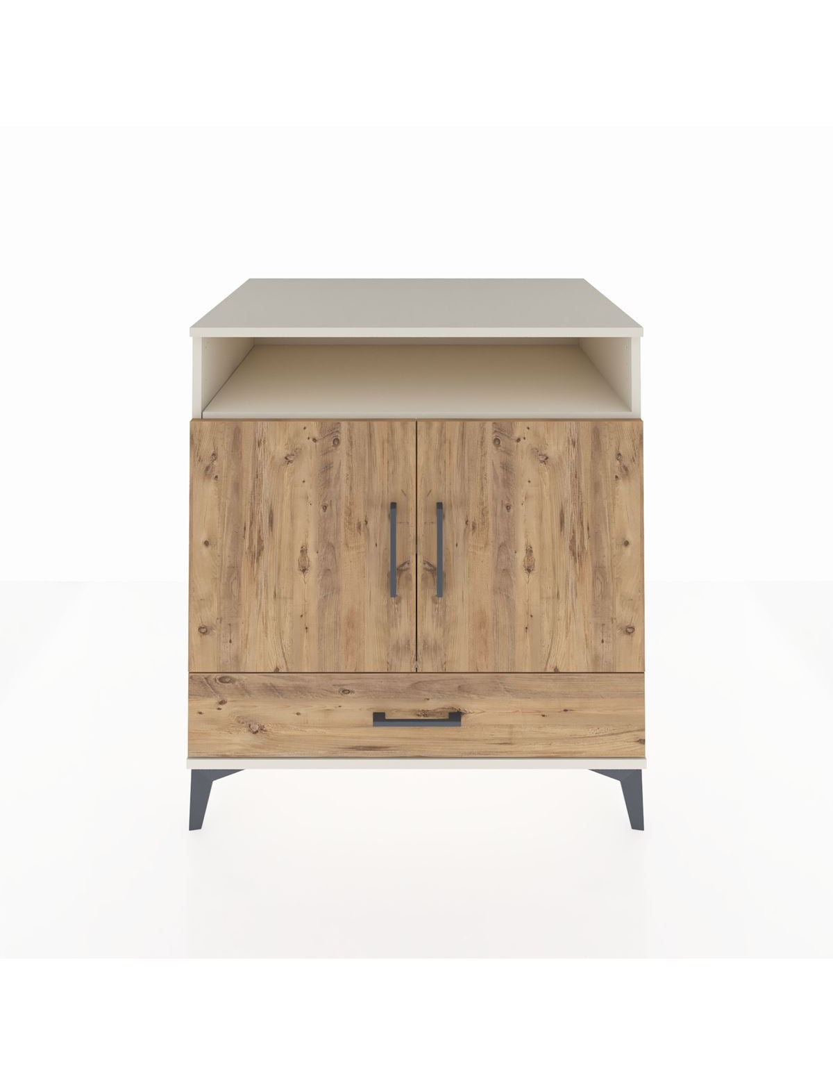 Kronos Şifonyer 3 Raflı Tek Çekmeceli 2 Kapaklı 88x59x96 Aytaşı-Çam