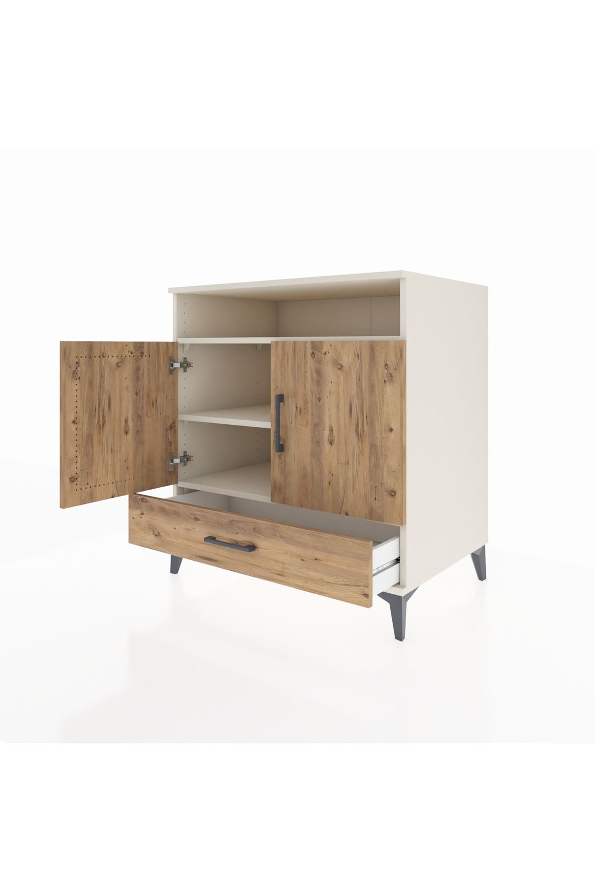 Kronos Şifonyer 3 Raflı Tek Çekmeceli 2 Kapaklı 88x59x96 Aytaşı-Çam