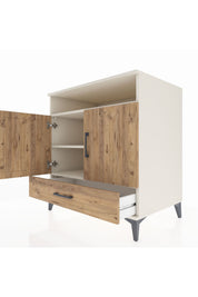 Kronos Şifonyer 3 Raflı Tek Çekmeceli 2 Kapaklı 88x59x96 Aytaşı-Çam