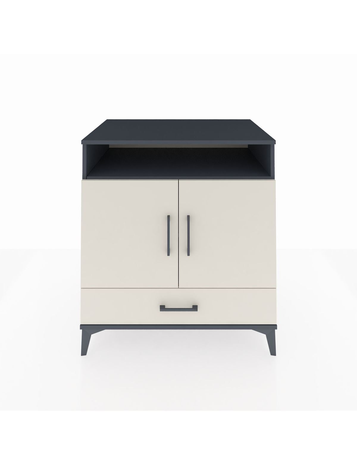 Kronos Şifonyer 3 Raflı Tek Çekmeceli 2 Kapaklı 88x59x96 Antrasit-Aytaşı