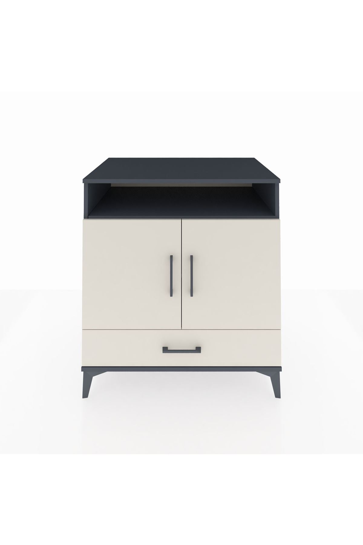 Kronos Şifonyer 3 Raflı Tek Çekmeceli 2 Kapaklı 88x59x96 Antrasit-Aytaşı